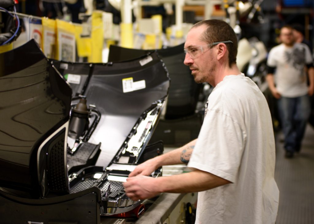Man working in an auto factory