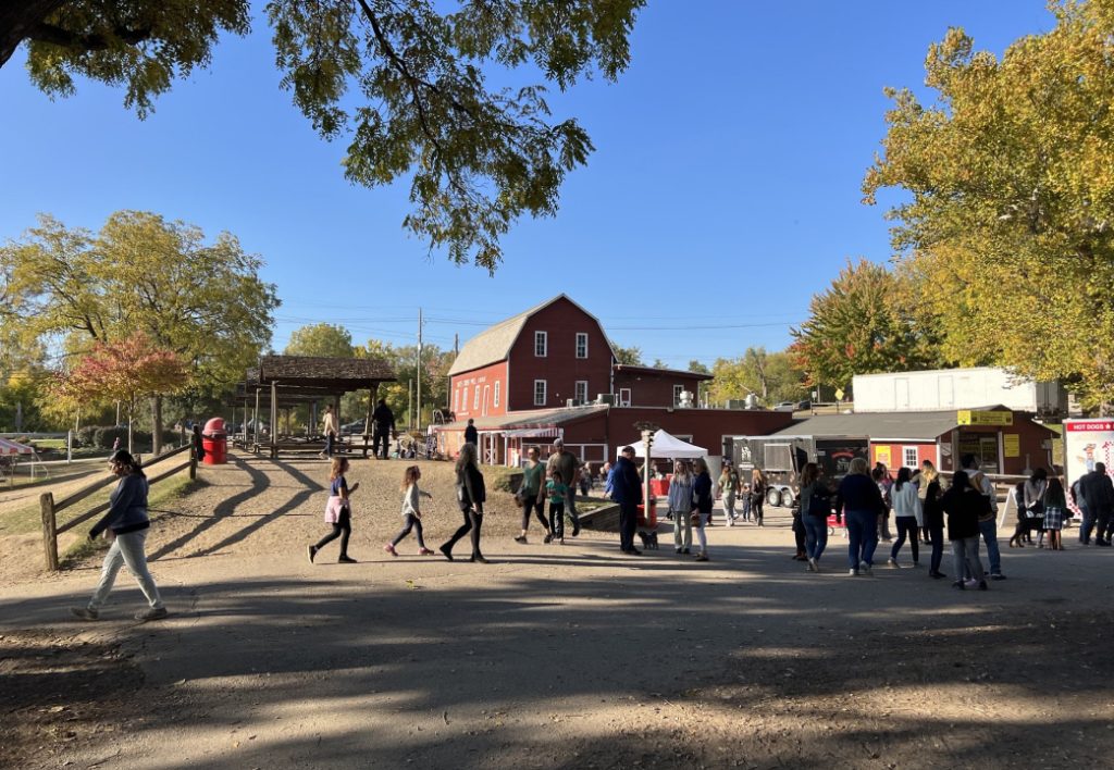 Residents visiting a farm or orchard in Michigan